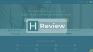 euroClinix Website mit HealthHeld Logo und Review Badge