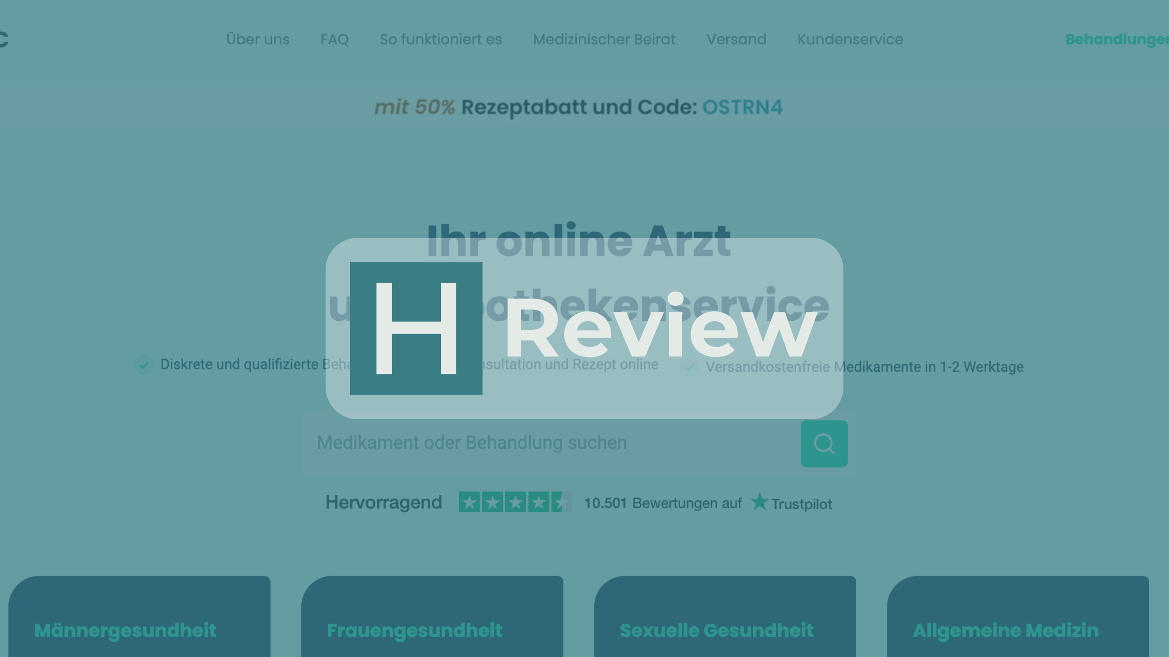 DoktorABC Website mit HealthHeld Logo und Review Badge