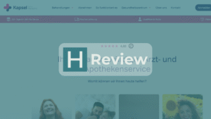 goKapsel Website mit HealthHeld Logo und Review Badge