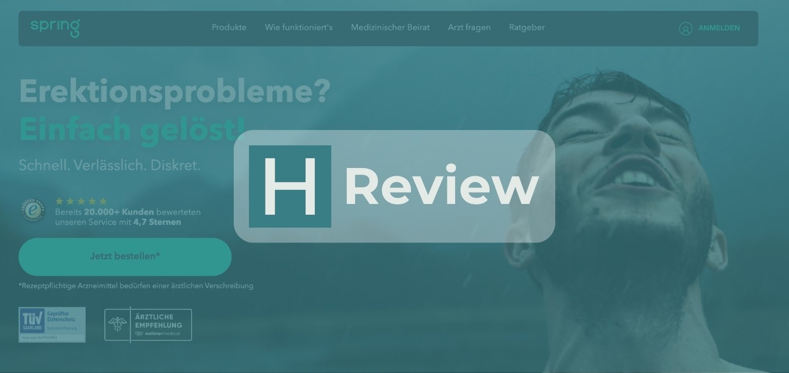 GoSpring Website mit HealthHeld Logo und Review Badge