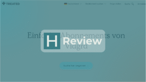 Treated Website mit HealthHeld Logo und Review Badge